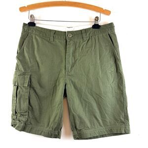 Staple Pigeon Cargo Canvas Shorts Men's Size 32 Green Outdoor Hike Utility